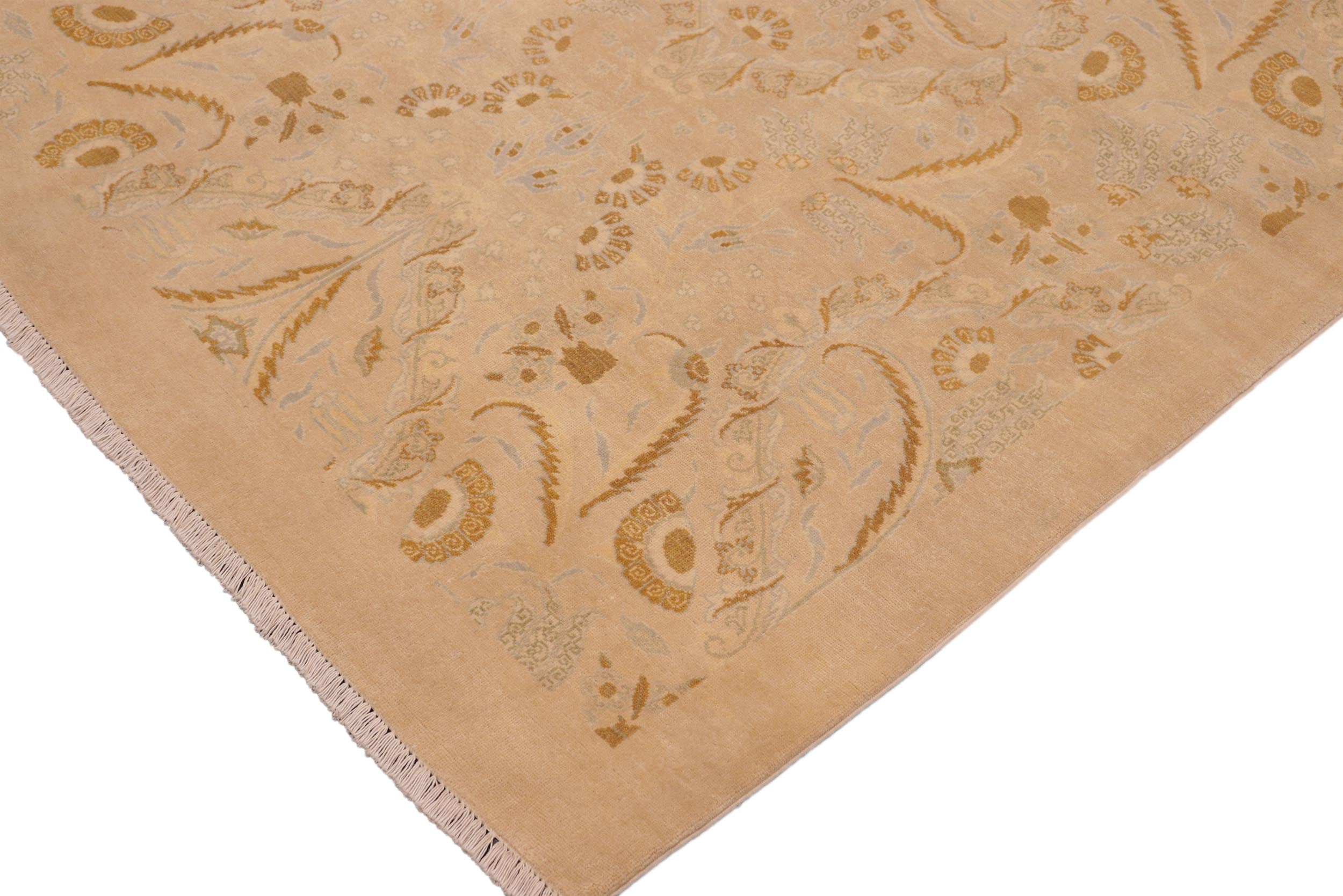 handmade Modern Kafkaz Tan Brown Hand Knotted RECTANGLE 100% WOOL area rug 6x9