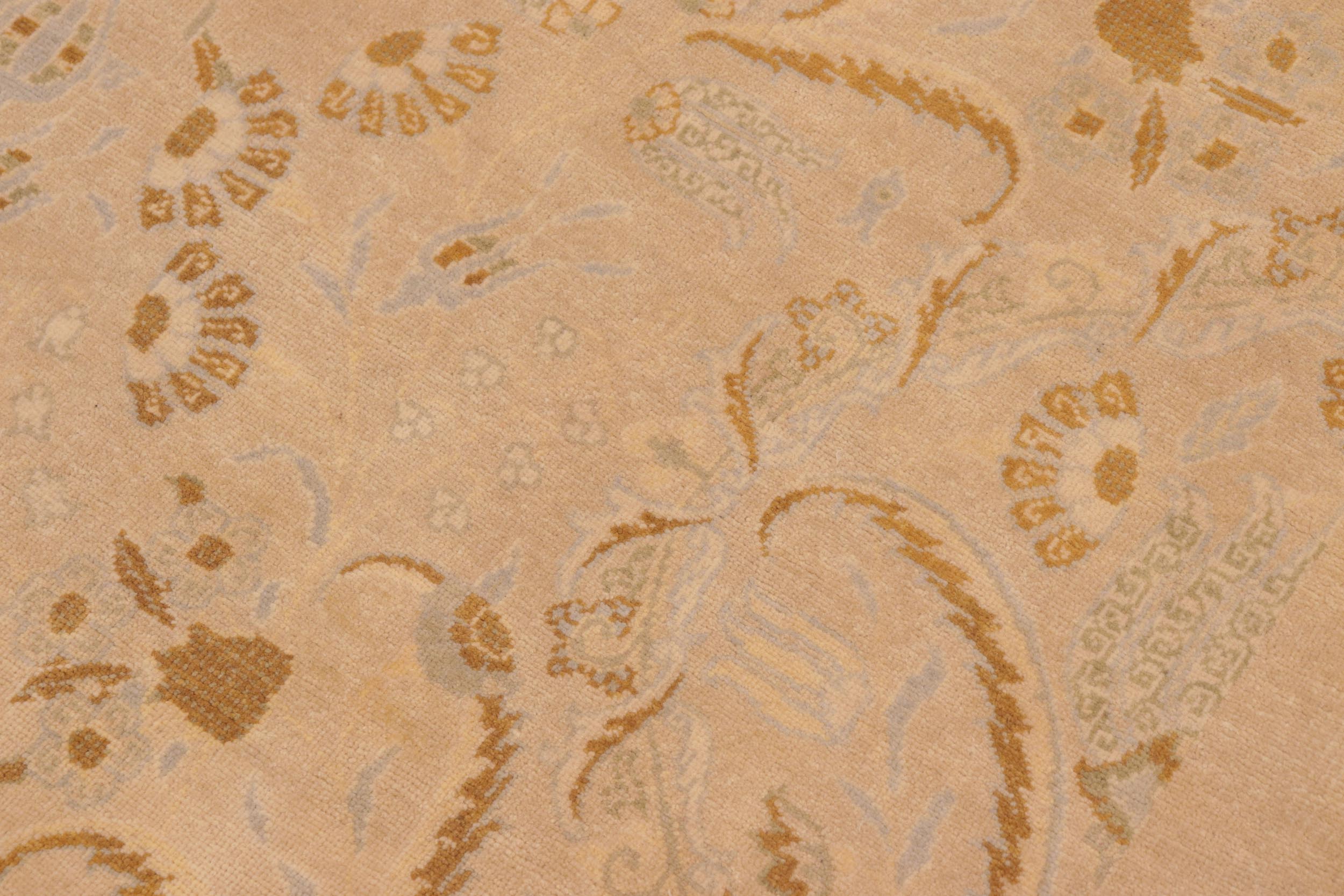 handmade Modern Kafkaz Tan Brown Hand Knotted RECTANGLE 100% WOOL area rug 6x9