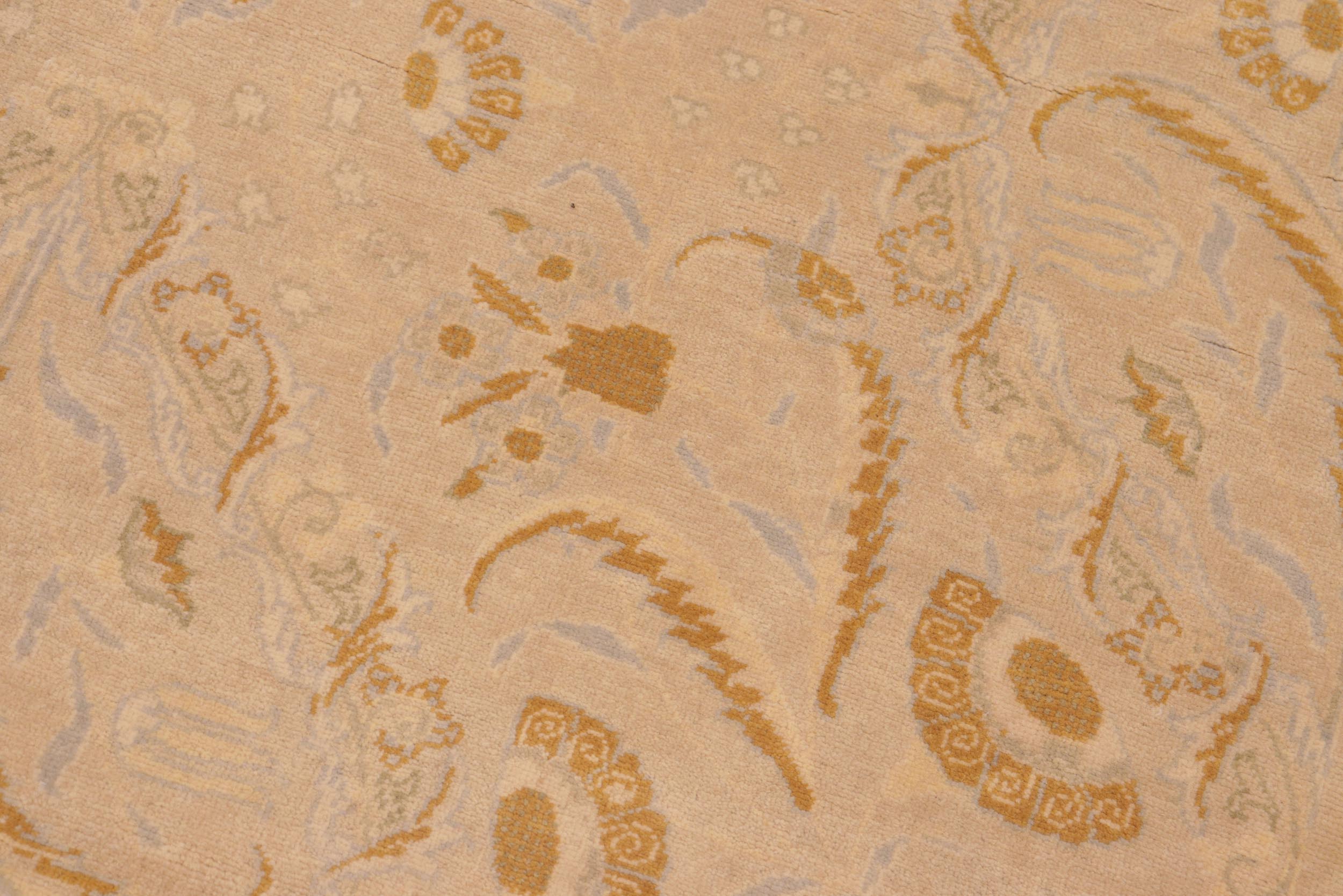 handmade Modern Kafkaz Tan Brown Hand Knotted RECTANGLE 100% WOOL area rug 6x9