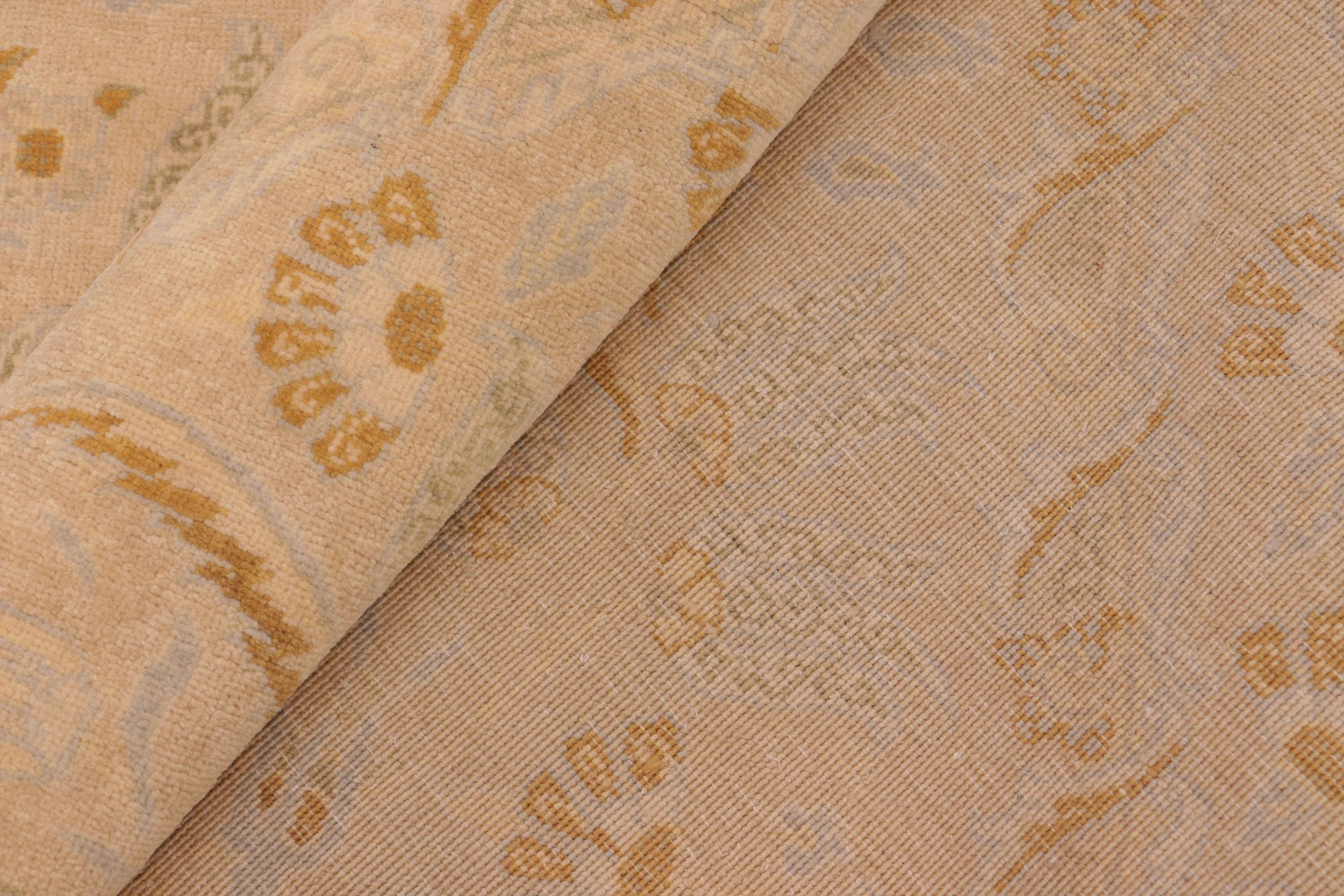 handmade Modern Kafkaz Tan Brown Hand Knotted RECTANGLE 100% WOOL area rug 6x9