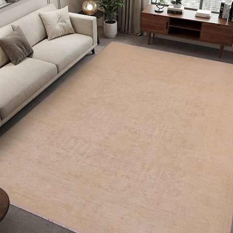 handmade Modern Kafkaz Lt. Gold Gold Hand Knotted RECTANGLE 100% WOOL area rug 5' x 6'