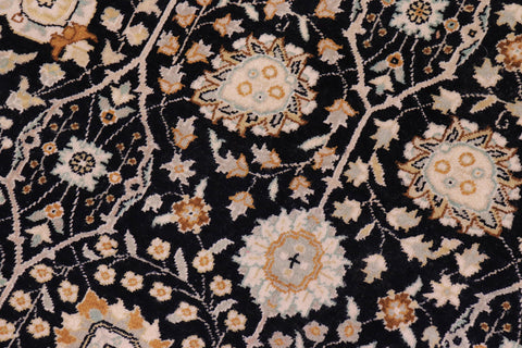 handmade Transitional Design Black Lt. Tan Hand Knotted RECTANGLE 100% WOOL area rug 6' x 9'