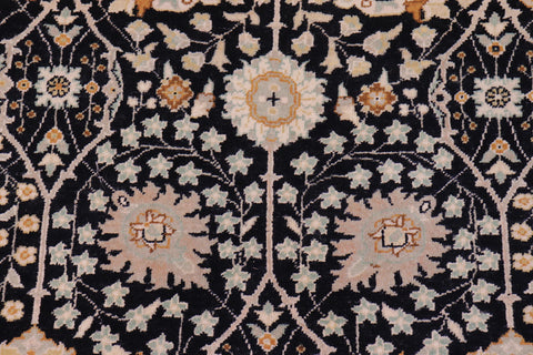 handmade Transitional Design Black Lt. Tan Hand Knotted RECTANGLE 100% WOOL area rug 6' x 9'