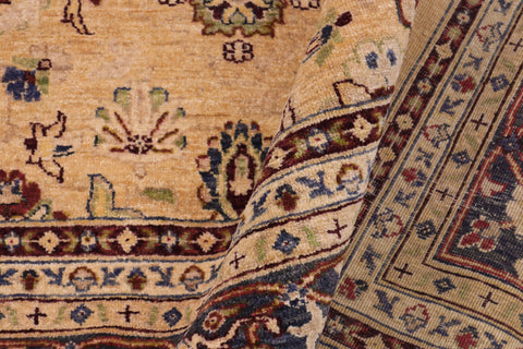 handmade Transitional Kafkaz Beige Blue Hand Knotted RECTANGLE 100% WOOL area rug 9' x 12'