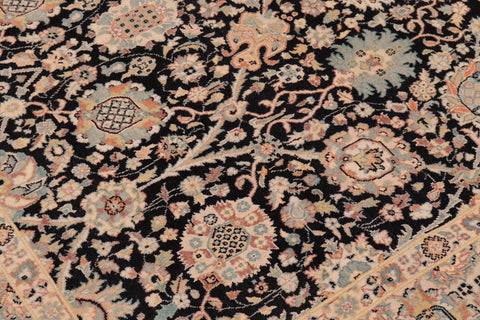 handmade Traditional Design Black Lt. Tan Hand Knotted RECTANGLE 100% WOOL area rug 6' x 9'