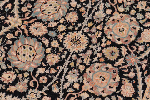 handmade Traditional Design Black Lt. Tan Hand Knotted RECTANGLE 100% WOOL area rug 6' x 9'