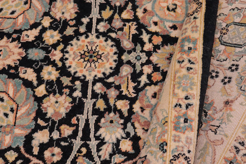 handmade Traditional Design Black Lt. Tan Hand Knotted RECTANGLE 100% WOOL area rug 6' x 9'