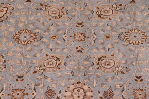handmade Traditional Design Lt. Blue Tan Hand Knotted RECTANGLE 100% WOOL area rug 6' x 9'