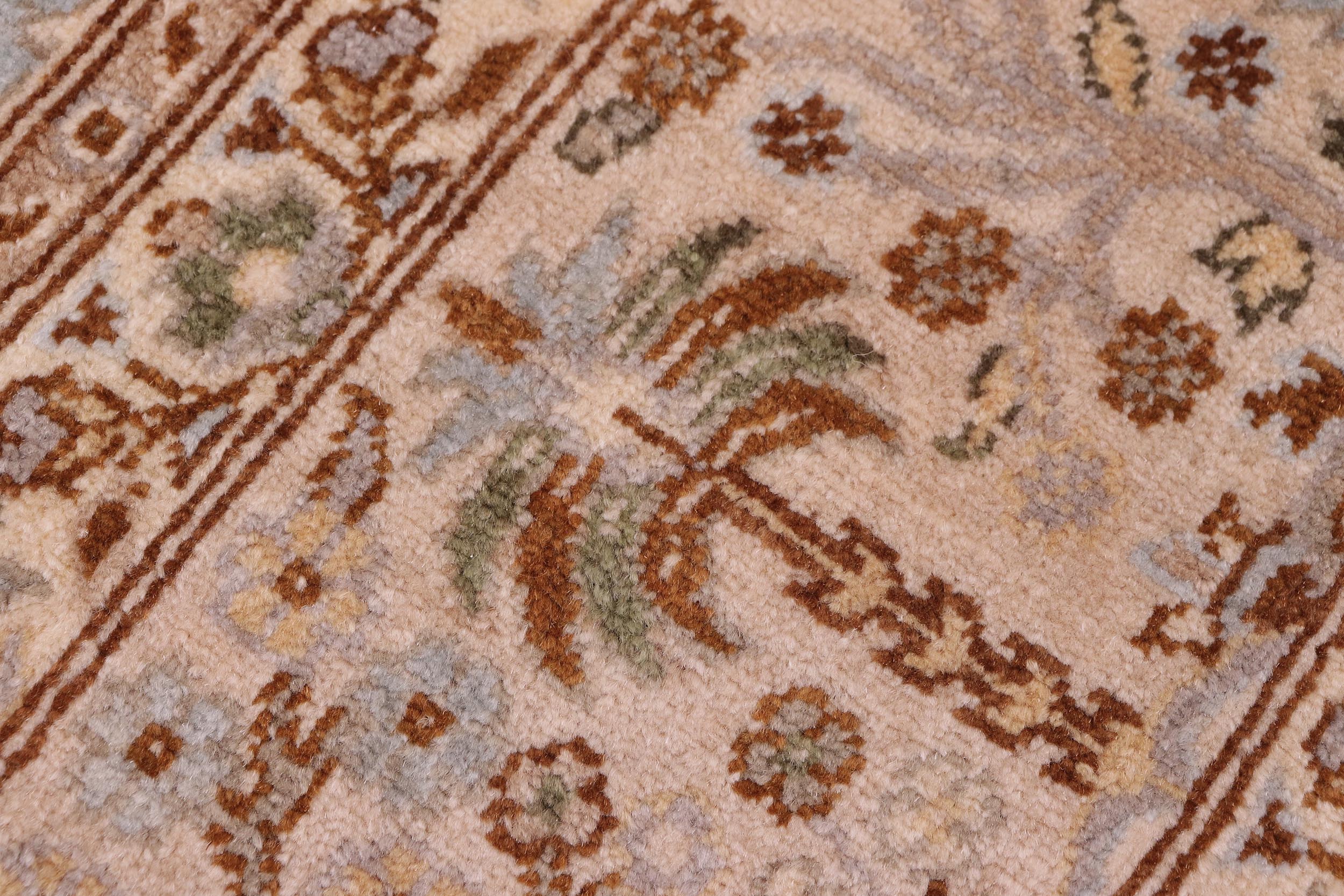 handmade Traditional Design Lt. Blue Tan Hand Knotted RECTANGLE 100% WOOL area rug 6' x 9'