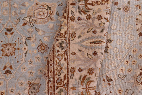 handmade Traditional Design Lt. Blue Tan Hand Knotted RECTANGLE 100% WOOL area rug 6' x 9'