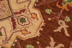 handmade Traditional Kafkaz Brown Beige Hand Knotted RECTANGLE 100% WOOL area rug 9X12