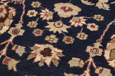 handmade Transitional Kafkaz Blue Brown Hand Knotted RECTANGLE 100% WOOL area rug 9' x 12'