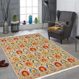 handmade Transitional Kafkaz Beige Red Hand Knotted RECTANGLE 100% WOOL area rug 9 x 11