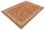 handmade Traditional Kafkaz Peach Tan Hand Knotted RECTANGLE 100% WOOL area rug 9 x 12