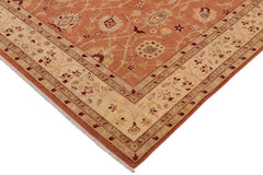 handmade Traditional Kafkaz Peach Tan Hand Knotted RECTANGLE 100% WOOL area rug 9X12