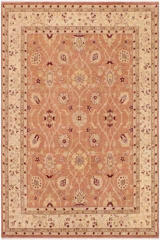 handmade Traditional Kafkaz Peach Tan Hand Knotted RECTANGLE 100% WOOL area rug 9X12