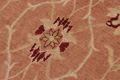 handmade Transitional Kafkaz Peach Tan Hand Knotted RECTANGLE 100% WOOL area rug 9' x 12'