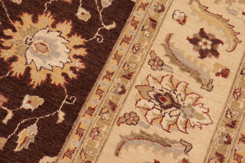 handmade Transitional Kafkaz Brown Beige Hand Knotted RECTANGLE 100% WOOL area rug 8' x 10'