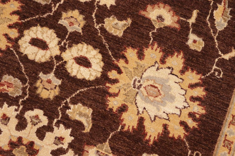 handmade Transitional Kafkaz Brown Beige Hand Knotted RECTANGLE 100% WOOL area rug 8' x 10'