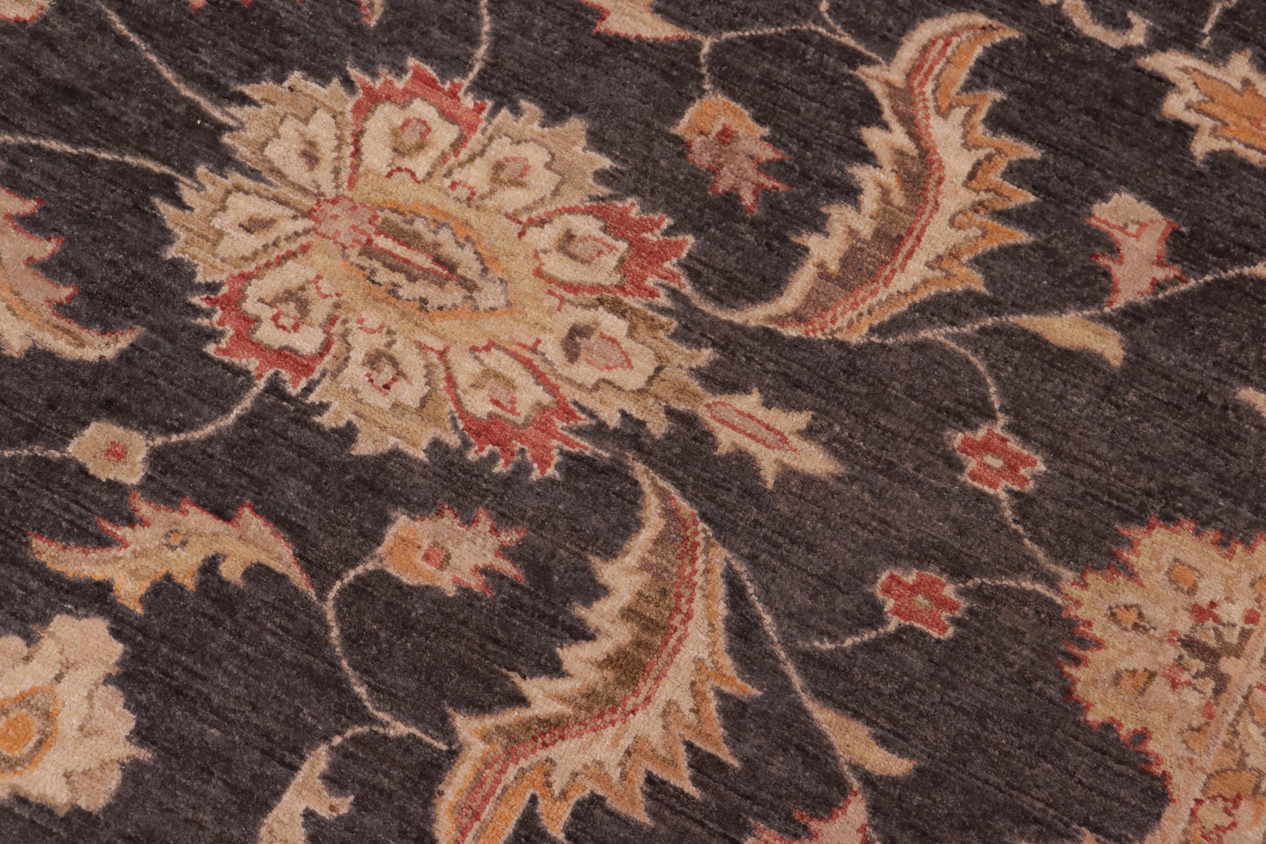 handmade Traditional Kafkaz Charcoal Lt. Brown Hand Knotted RECTANGLE 100% WOOL area rug 8x10