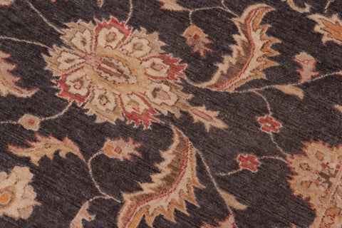 handmade Traditional Kafkaz Charcoal Lt. Brown Hand Knotted RECTANGLE 100% WOOL area rug 8x10