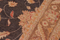 handmade Traditional Kafkaz Charcoal Lt. Brown Hand Knotted RECTANGLE 100% WOOL area rug 8X10