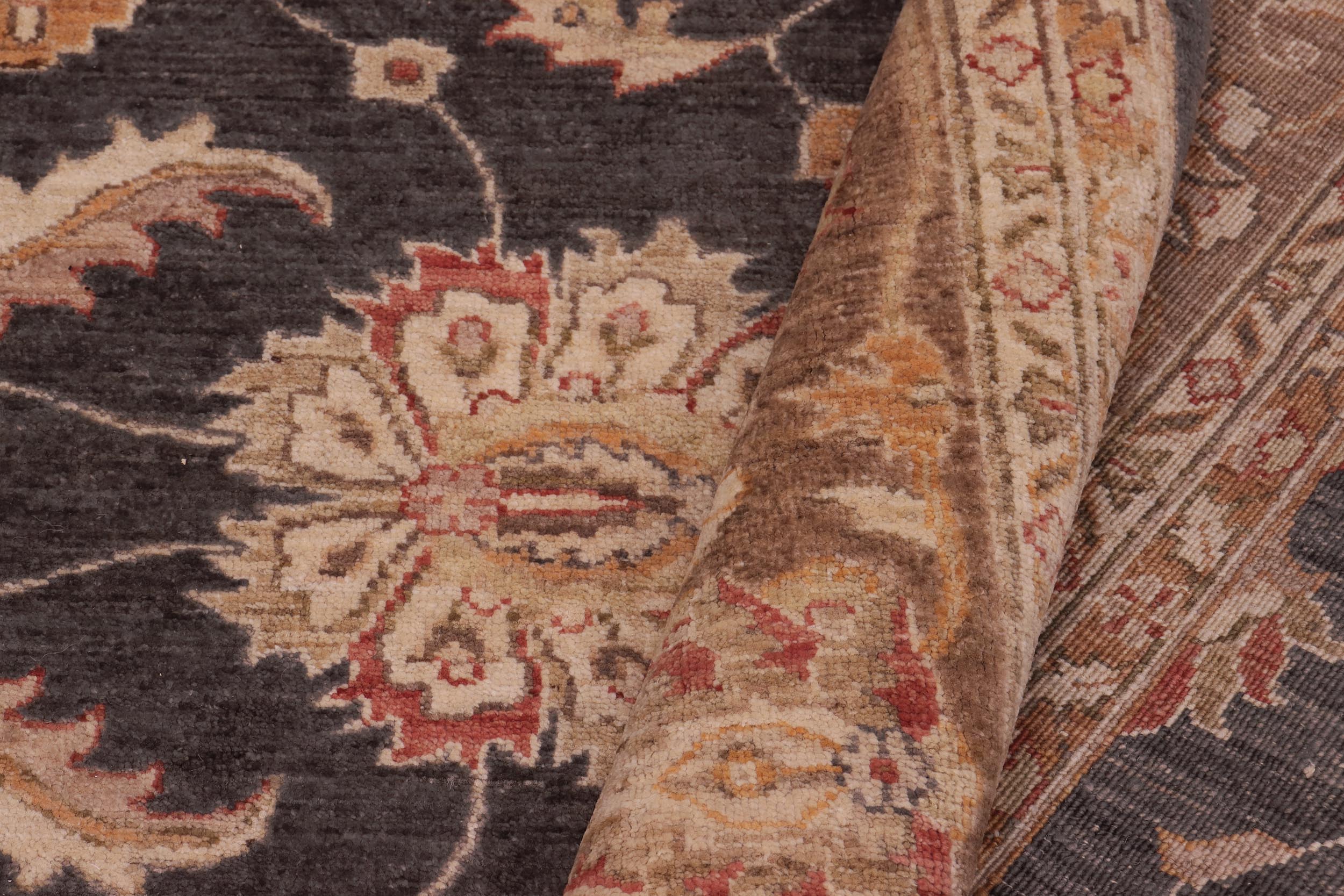 handmade Traditional Kafkaz Charcoal Lt. Brown Hand Knotted RECTANGLE 100% WOOL area rug 8x10