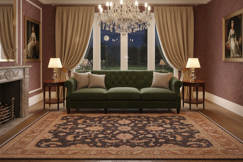 handmade Traditional Kafkaz Charcoal Lt. Brown Hand Knotted RECTANGLE 100% WOOL area rug 8x10