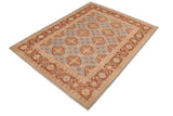 handmade Transitional Kafkaz Lt. Blue Brown Hand Knotted RECTANGLE 100% WOOL area rug 8 x 10