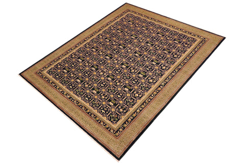 handmade Transitional Kafkaz Blue Green Hand Knotted RECTANGLE 100% WOOL area rug 9' x 11'