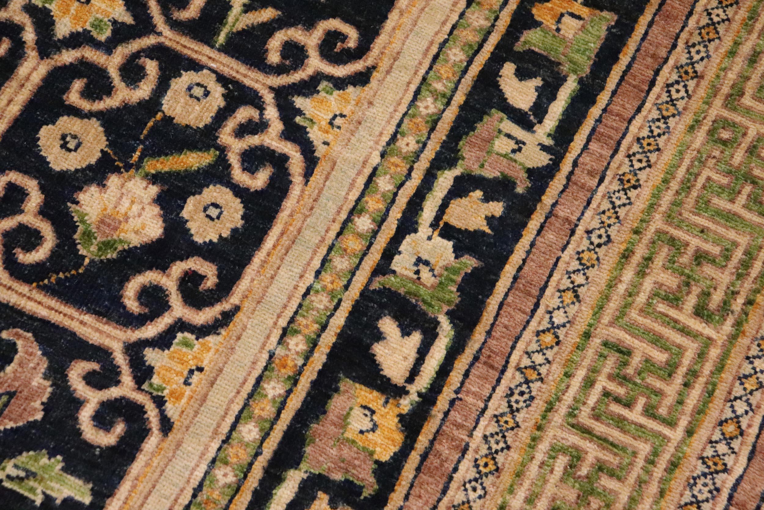 handmade Transitional Kafkaz Blue Green Hand Knotted RECTANGLE 100% WOOL area rug 9' x 11'