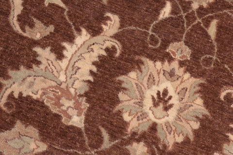 handmade Transitional Kafkaz Brown Beige Hand Knotted RECTANGLE 100% WOOL area rug 8' x 10'