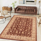 handmade Traditional Kafkaz Brown Ivory Hand Knotted RECTANGLE 100% WOOL area rug 8 x 11