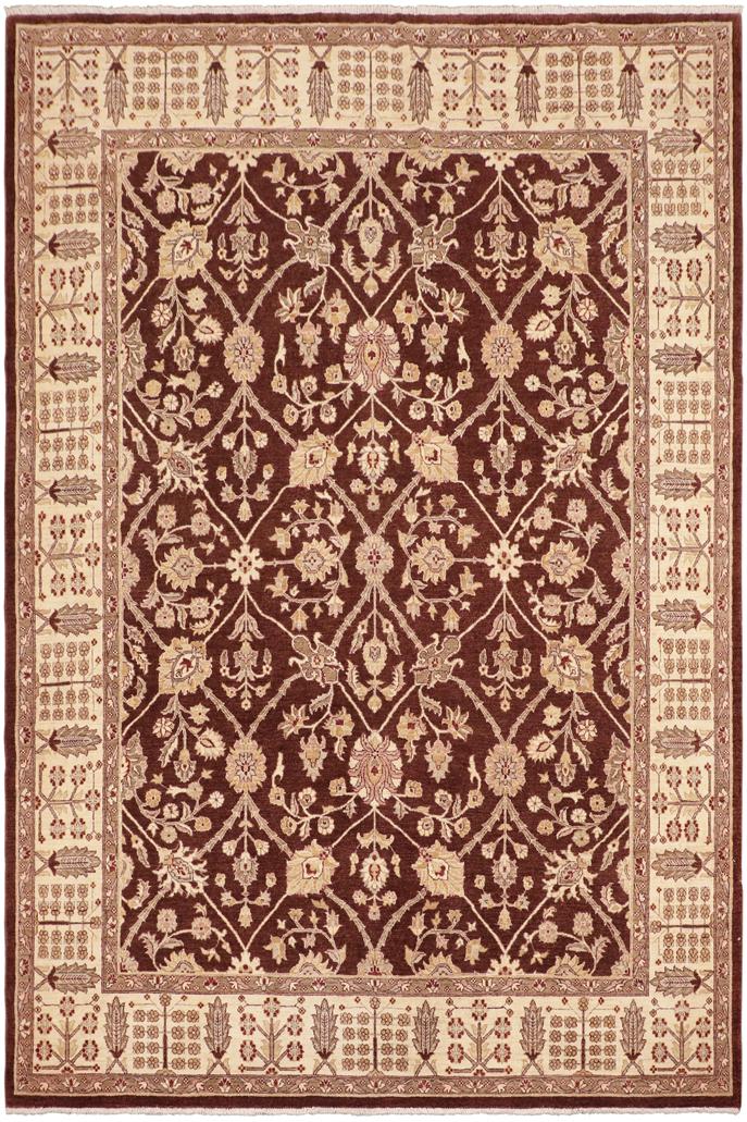 handmade Traditional Kafkaz Brown Ivory Hand Knotted RECTANGLE 100% WOOL area rug 8X11