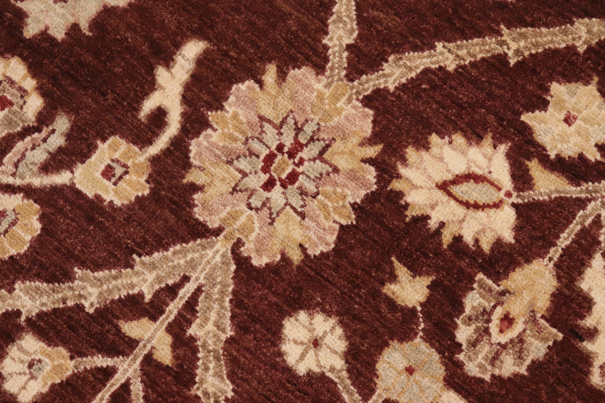 handmade Transitional Kafkaz Brown Ivory Hand Knotted RECTANGLE 100% WOOL area rug 8' x 11'