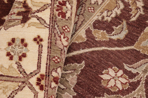 handmade Transitional Kafkaz Brown Ivory Hand Knotted RECTANGLE 100% WOOL area rug 8' x 11'