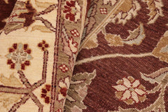 handmade Traditional Kafkaz Brown Ivory Hand Knotted RECTANGLE 100% WOOL area rug 8X11