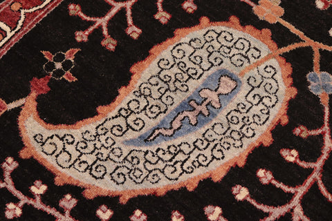 handmade Traditional Kafkaz Black Red Hand Knotted RECTANGLE 100% WOOL area rug 8' x 10'