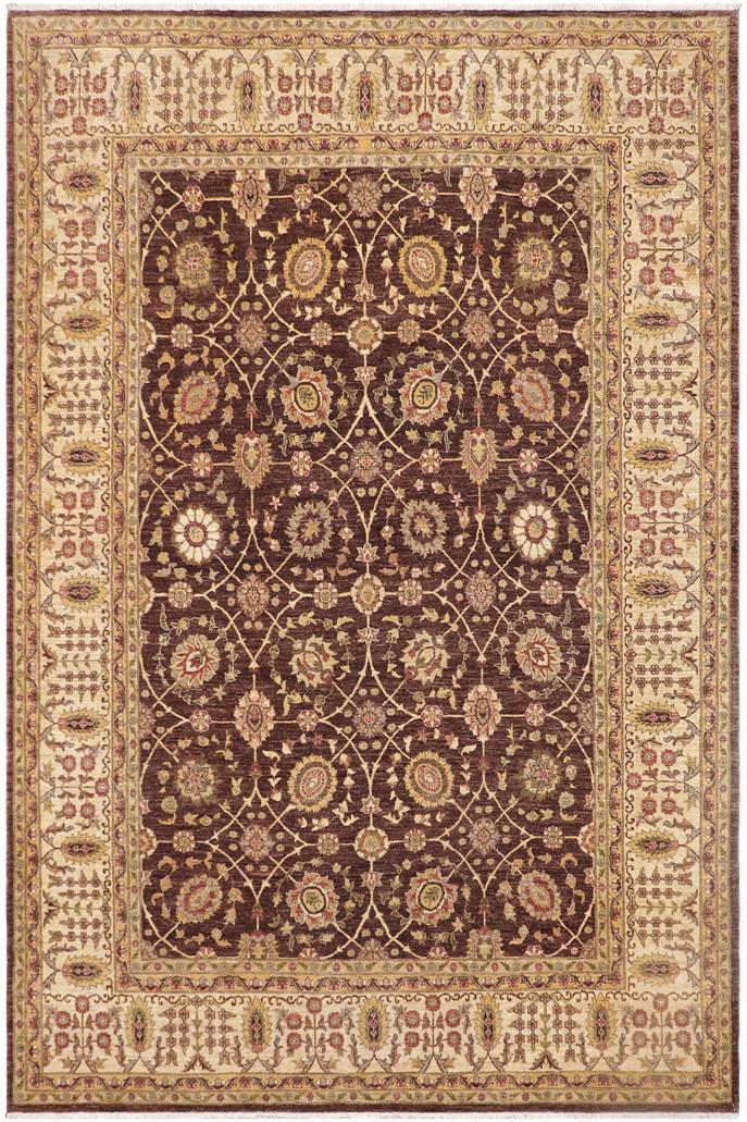 handmade Traditional Kafkaz Brown Beige Hand Knotted RECTANGLE 100% WOOL area rug 9X12