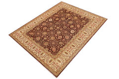 handmade Traditional Kafkaz Brown Beige Hand Knotted RECTANGLE 100% WOOL area rug 9X12