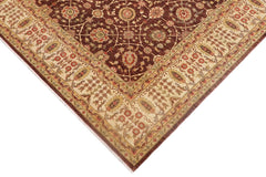 handmade Traditional Kafkaz Brown Beige Hand Knotted RECTANGLE 100% WOOL area rug 9X12