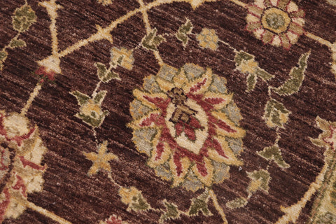 handmade Transitional Kafkaz Brown Beige Hand Knotted RECTANGLE 100% WOOL area rug 9' x 12'