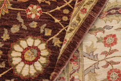 handmade Traditional Kafkaz Brown Beige Hand Knotted RECTANGLE 100% WOOL area rug 9X12