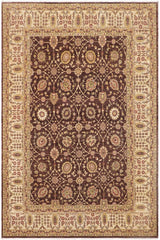 handmade Traditional Kafkaz Brown Beige Hand Knotted RECTANGLE 100% WOOL area rug 9X12