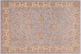 Classic Ziegler Tashina Gray/Gold Hand-Knotted Wool Rug - 7'0'' x 10'1''