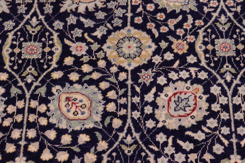 handmade Transitional Design Blue Tan Hand Knotted RECTANGLE 100% WOOL area rug 6' x 9'