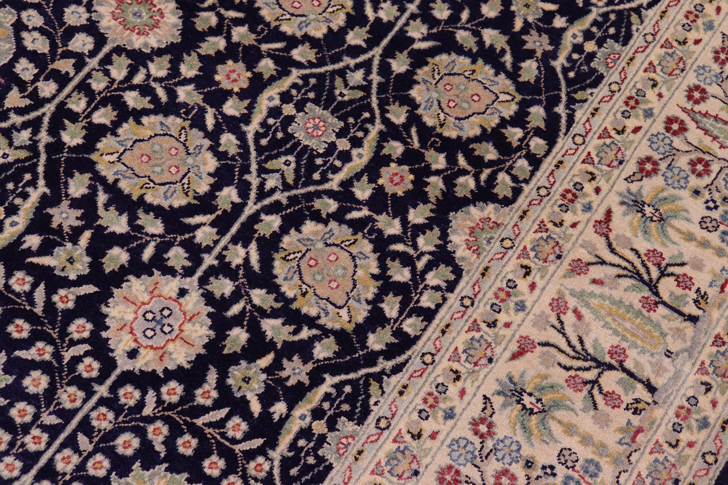 handmade Transitional Design Blue Tan Hand Knotted RECTANGLE 100% WOOL area rug 6' x 9'