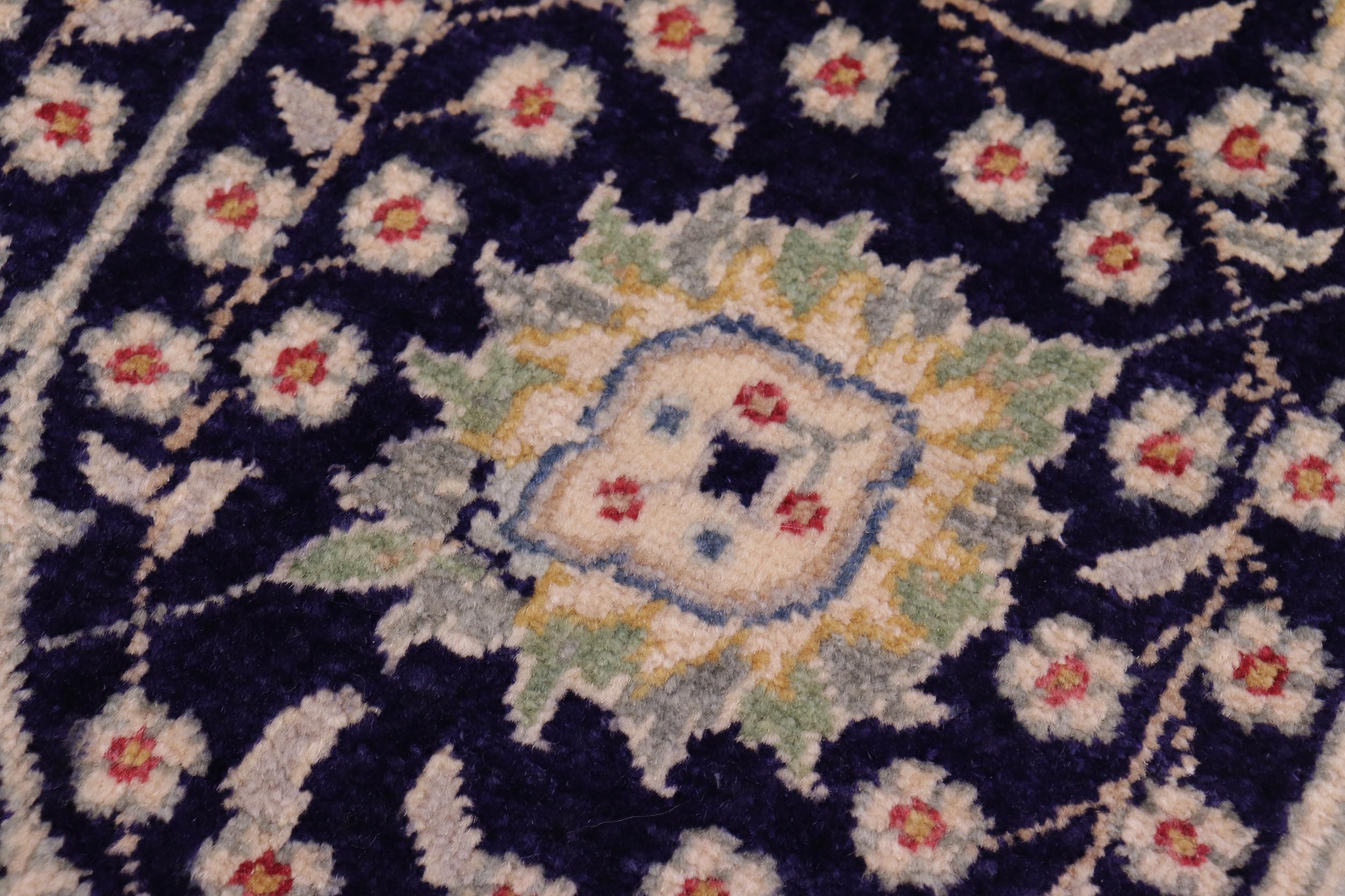 handmade Transitional Design Blue Tan Hand Knotted RECTANGLE 100% WOOL area rug 6' x 9'