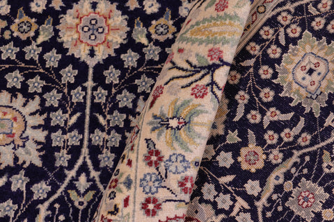 handmade Transitional Design Blue Tan Hand Knotted RECTANGLE 100% WOOL area rug 6' x 9'