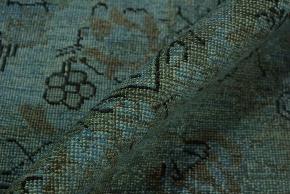 A08125, 711"x10 0",Over Dyed                     ,8x10,Blue,LT. GREEN,Hand-knotted                  ,Pakistan   ,100% Wool  ,Rectangle  ,652671171314